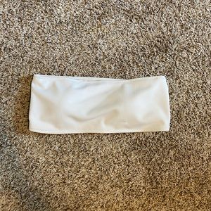 SHEIN white bandeau swimsuit top